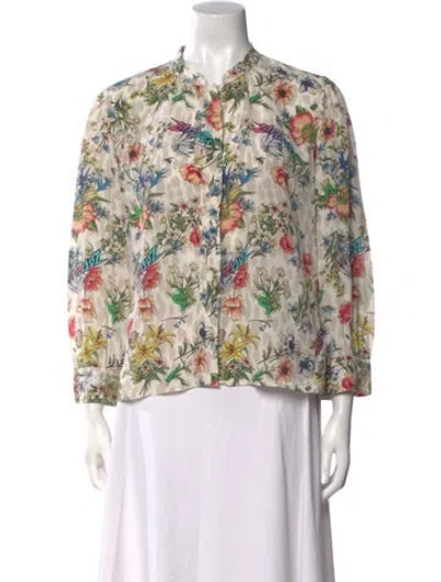 Pre-owned Zadig & Voltaire Silk Floral Print Blouse In Multi