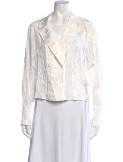 Pre-owned Zadig & Voltaire Silk Floral Print Blouse In Neutrals