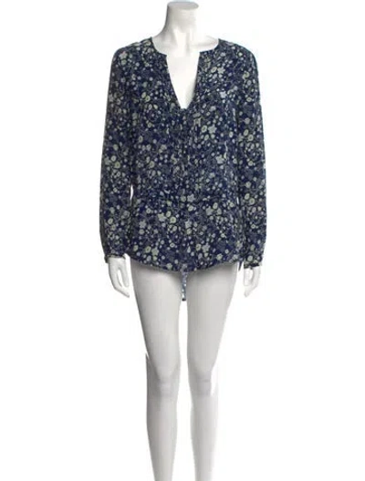 Pre-owned Zadig & Voltaire Silk Floral Print Bodysuit In White