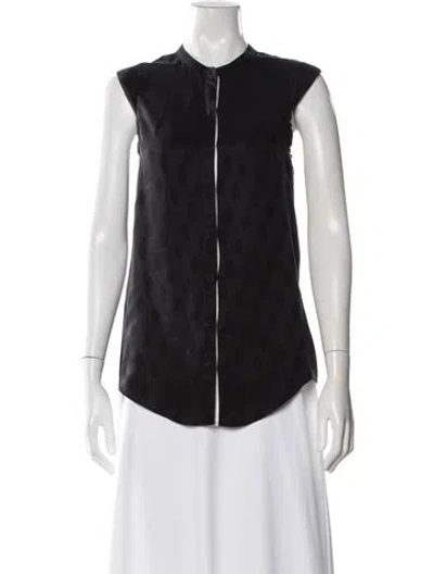 Pre-owned Zadig & Voltaire Silk Graphic Print Blouse In Black