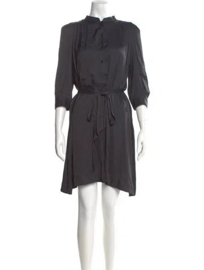 Pre-owned Zadig & Voltaire Silk Knee-length Dress In Blue