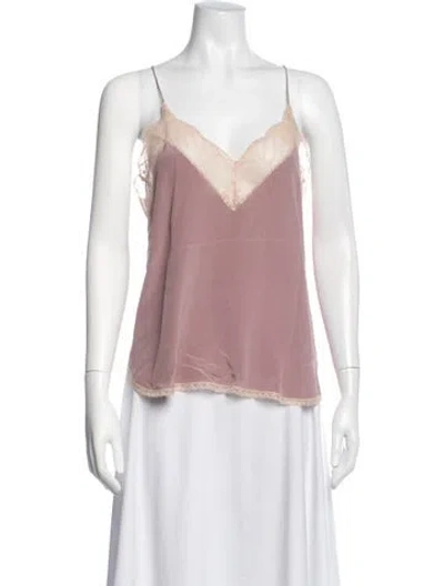 Pre-owned Zadig & Voltaire Silk Lace Pattern Pajamas In Pink