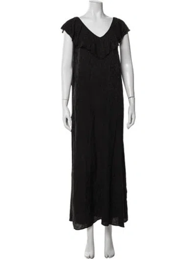 Pre-owned Zadig & Voltaire Silk Long Dress In Black
