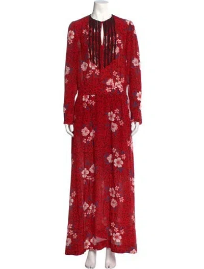 Pre-owned Zadig & Voltaire Silk Long Dress In Red