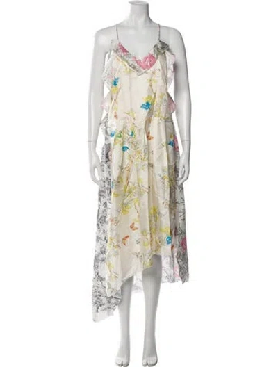 Pre-owned Zadig & Voltaire Silk Long Dress W/ Tags In Neutral