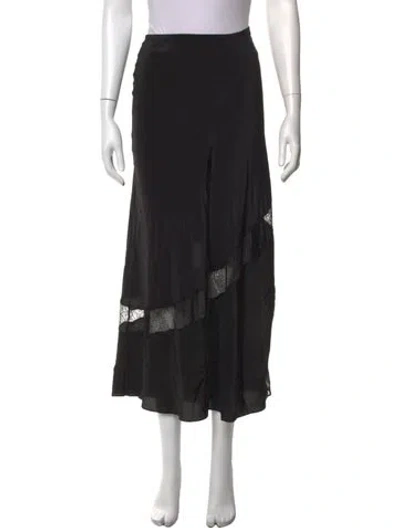 Pre-owned Zadig & Voltaire Silk Long Skirt In Black