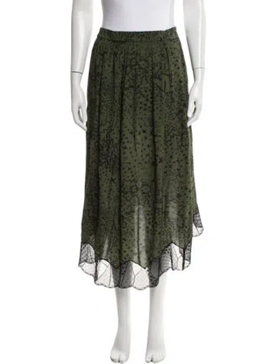 Pre-owned Zadig & Voltaire Silk Long Skirt In Green