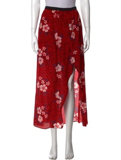 Pre-owned Zadig & Voltaire Silk Long Skirt In Red