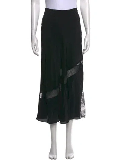 Pre-owned Zadig & Voltaire Silk Long Skirt W/ Tags In Black
