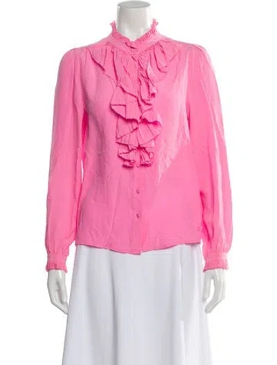 Pre-owned Zadig & Voltaire Silk Long Sleeve Blouse In Pink