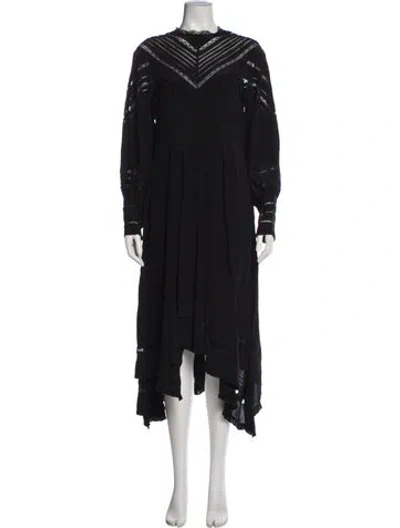 Pre-owned Zadig & Voltaire Silk Midi Length Dress In Black