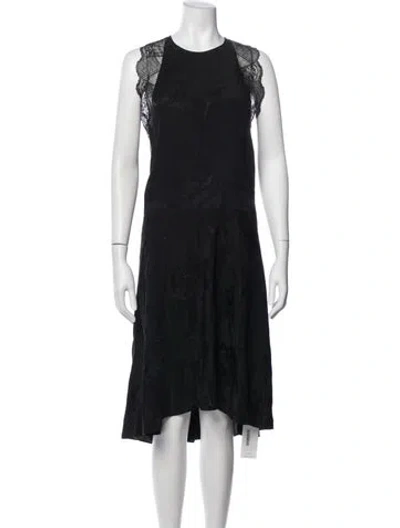 Pre-owned Zadig & Voltaire Silk Midi Length Dress In Black