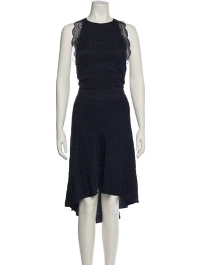 Pre-owned Zadig & Voltaire Silk Midi Length Dress In Blue