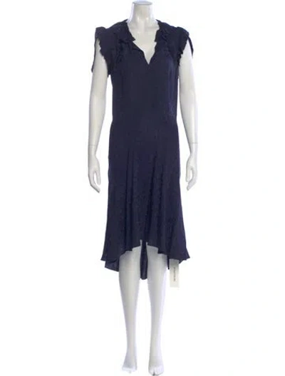 Pre-owned Zadig & Voltaire Silk Midi Length Dress In Blue