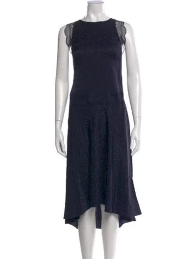 Pre-owned Zadig & Voltaire Silk Midi Length Dress In Blue
