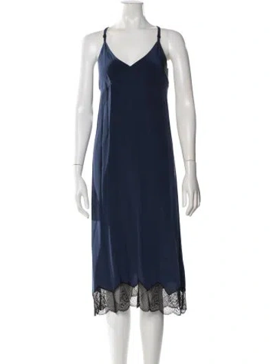 Pre-owned Zadig & Voltaire Silk Midi Length Dress In Blue