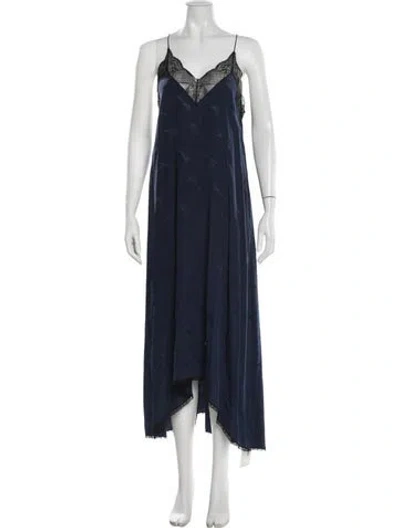 Pre-owned Zadig & Voltaire Silk Midi Length Dress In Blue