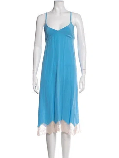 Pre-owned Zadig & Voltaire Silk Midi Length Dress In Blue