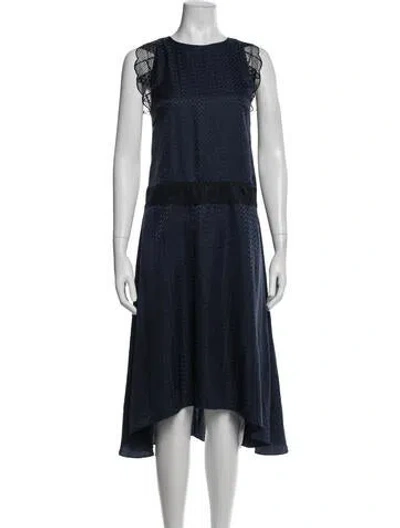 Pre-owned Zadig & Voltaire Silk Midi Length Dress In Blue