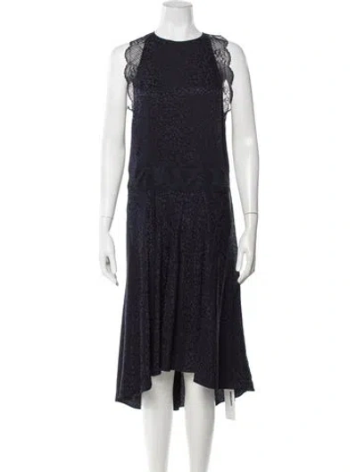Pre-owned Zadig & Voltaire Silk Midi Length Dress In Blue