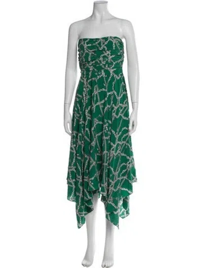 Pre-owned Zadig & Voltaire Silk Midi Length Dress In Green