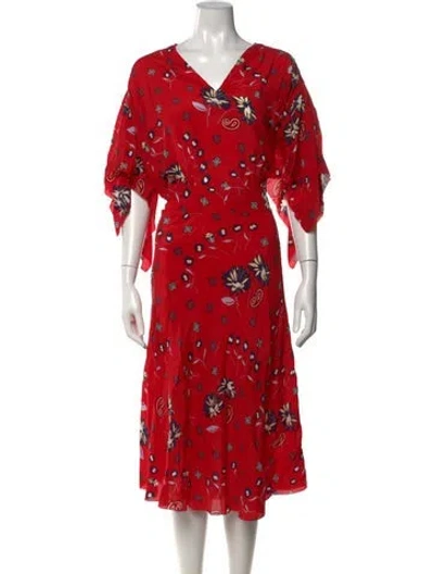 Pre-owned Zadig & Voltaire Silk Midi Length Dress In Multi