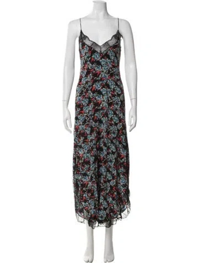 Pre-owned Zadig & Voltaire Silk Midi Length Dress In Multicolor