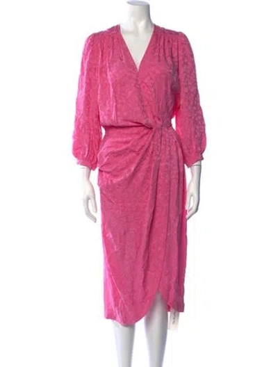 Pre-owned Zadig & Voltaire Silk Midi Length Dress In Pink