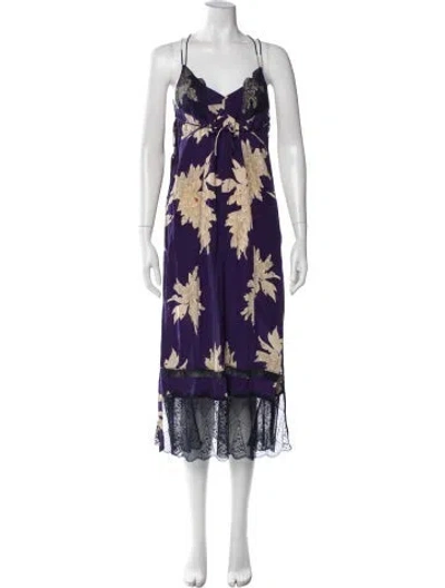 Pre-owned Zadig & Voltaire Silk Midi Length Dress In Purple