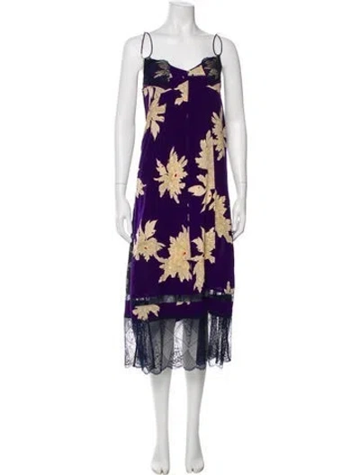 Pre-owned Zadig & Voltaire Silk Midi Length Dress In Purple