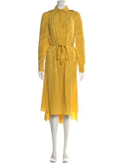Pre-owned Zadig & Voltaire Silk Midi Length Dress In Yellow