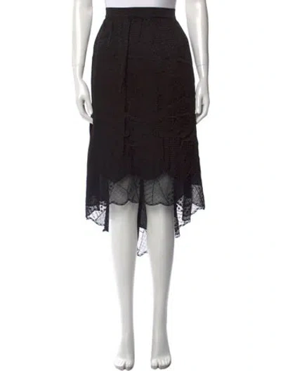 Pre-owned Zadig & Voltaire Silk Midi Length Skirt In Black