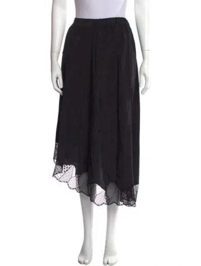 Pre-owned Zadig & Voltaire Silk Midi Length Skirt In Black