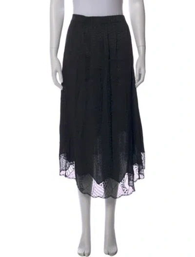 Pre-owned Zadig & Voltaire Silk Midi Length Skirt In Black