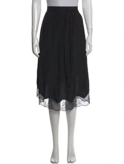 Pre-owned Zadig & Voltaire Silk Midi Length Skirt In Black