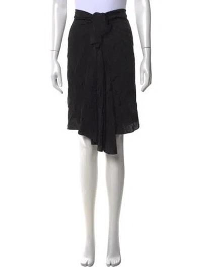 Pre-owned Zadig & Voltaire Silk Midi Length Skirt In Black
