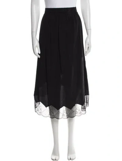 Pre-owned Zadig & Voltaire Silk Midi Length Skirt In Black