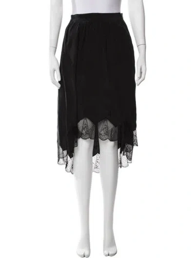 Pre-owned Zadig & Voltaire Silk Midi Length Skirt In Black