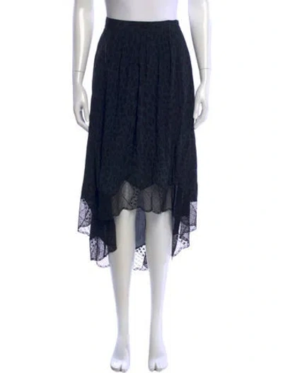 Pre-owned Zadig & Voltaire Silk Midi Length Skirt In Blue