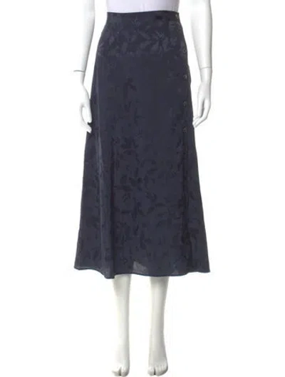 Pre-owned Zadig & Voltaire Silk Midi Length Skirt In Blue