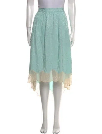 Pre-owned Zadig & Voltaire Silk Midi Length Skirt In Blue