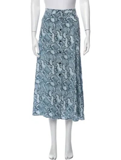 Pre-owned Zadig & Voltaire Silk Midi Length Skirt In Blue