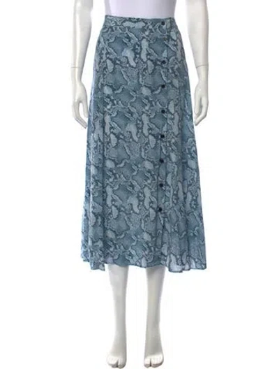 Pre-owned Zadig & Voltaire Silk Midi Length Skirt In Blue