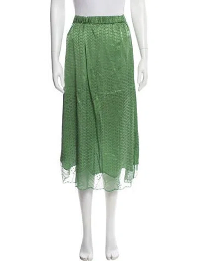 Pre-owned Zadig & Voltaire Silk Midi Length Skirt In Green