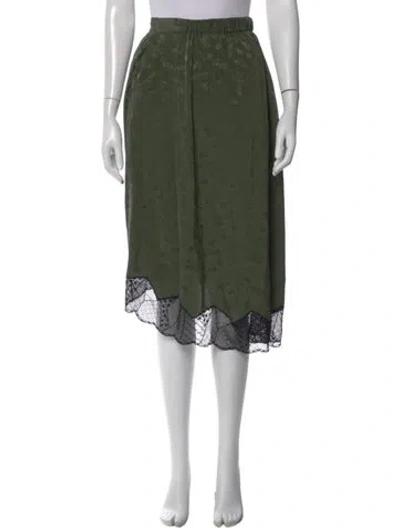 Pre-owned Zadig & Voltaire Silk Midi Length Skirt In Green
