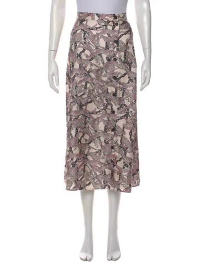 Pre-owned Zadig & Voltaire Silk Midi Length Skirt In Multi
