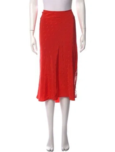 Pre-owned Zadig & Voltaire Silk Midi Length Skirt In Orange