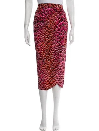 Pre-owned Zadig & Voltaire Silk Midi Length Skirt In Pink
