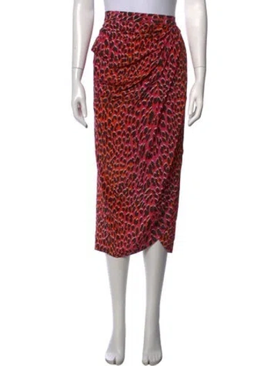 Pre-owned Zadig & Voltaire Silk Midi Length Skirt In Pink