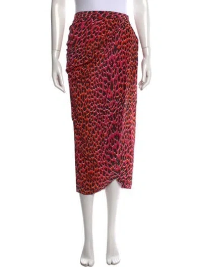Pre-owned Zadig & Voltaire Silk Midi Length Skirt In Pink